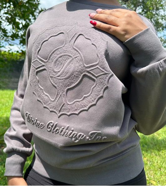 Signature Logo Embossed Sweatshirt (Dark Gray)