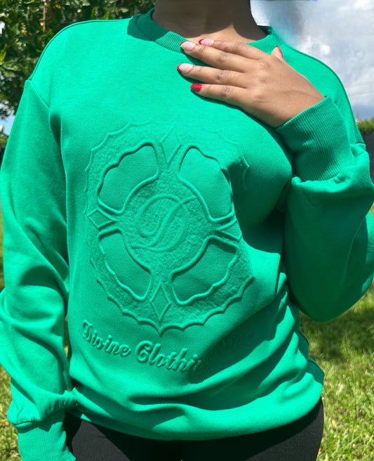 Signature Logo Embossed Sweatshirt (Green)