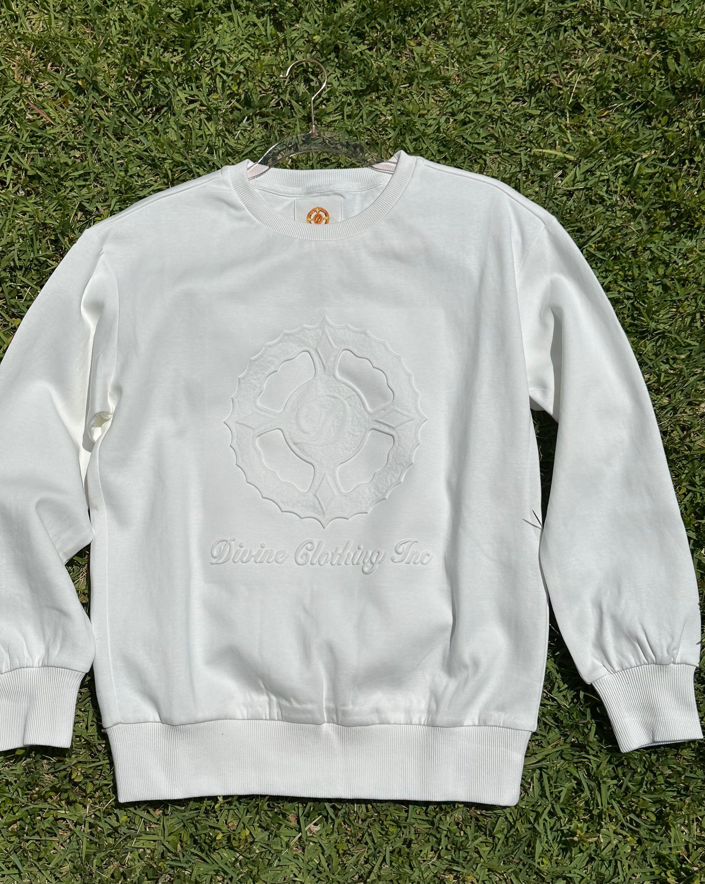 Signature Logo Embossed Sweatshirt (White)